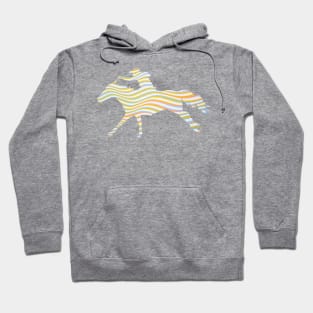 Rodeo Girl Barrel Racing on Galloping Horse with Wavy Background Hoodie